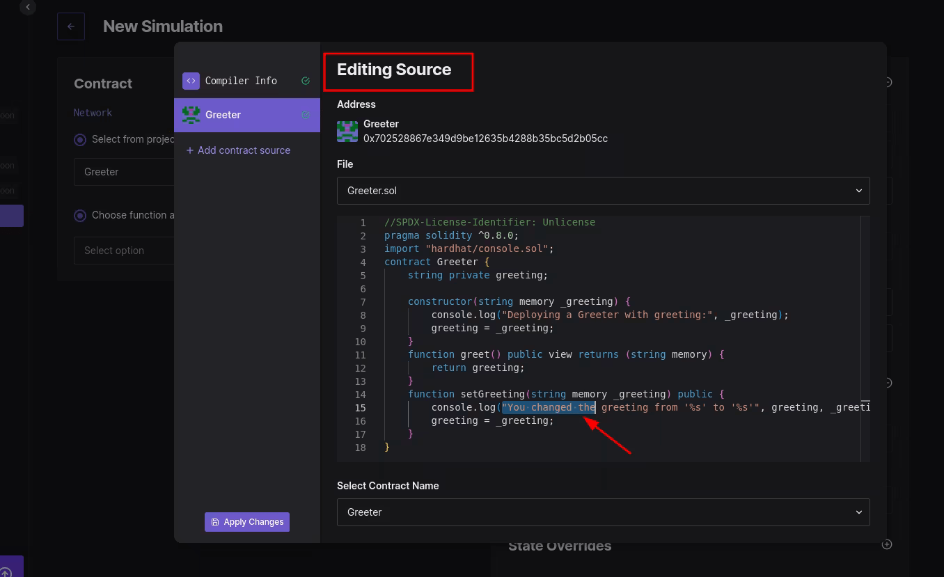 Editing Source Code of your smart contract